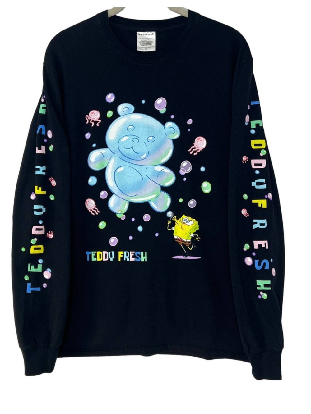 Teddy Fresh x SpongeBob SquarePants "Blowing Bubbles"Long Sleeve T-Shirt Large